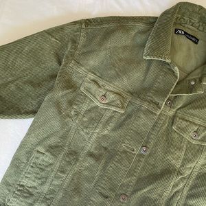 Zara Green Corduroy Shacket